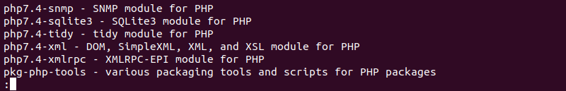 The output of apt-cache in Ubuntu.