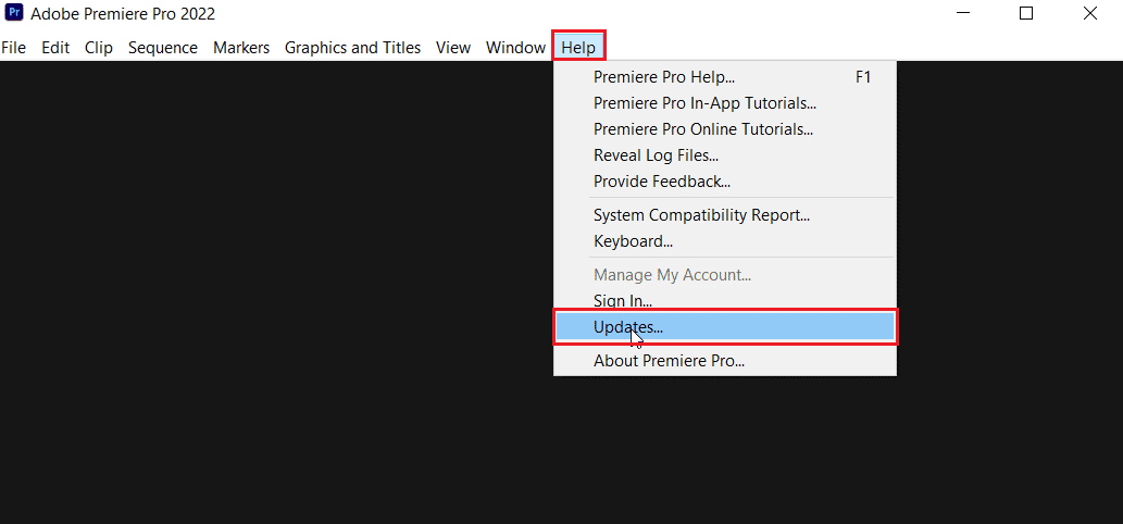 got to help and click updates