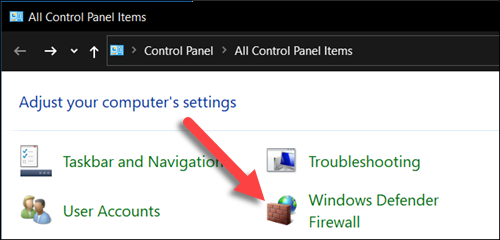 Open Windows Defender Firewall on Windows.