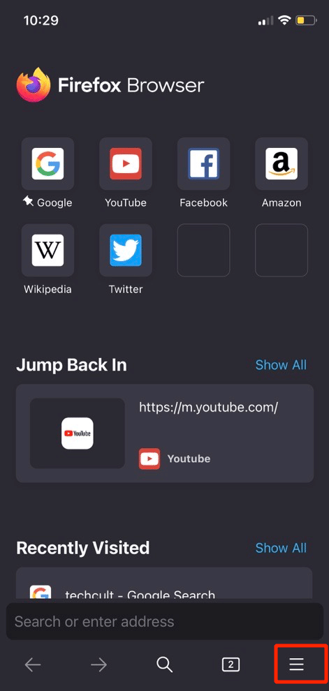 tap on menu icon. How to Allow or Block Browser Pop-Ups on iPhone