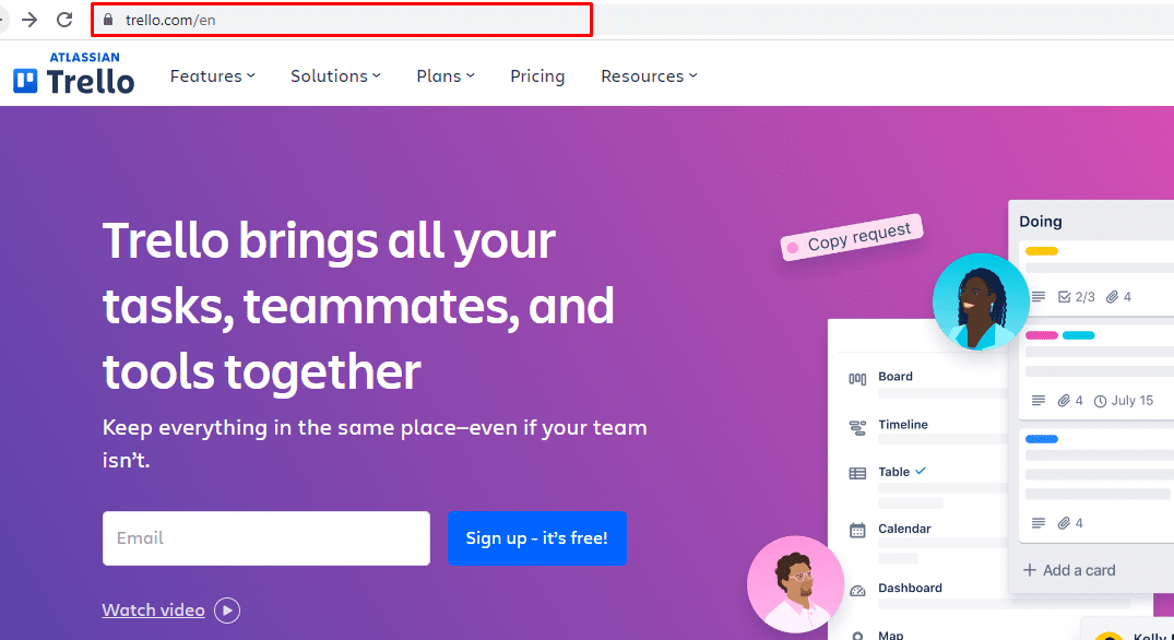 Visit the Trello web 