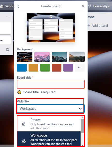Under visibility choose the option according to your preference 