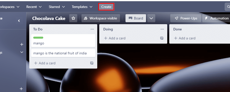 click on Create 