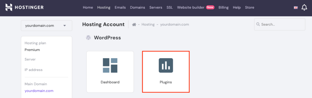 WordPress plugins on hPanel