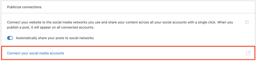Connecting social media accounts using Jetpack on WordPress