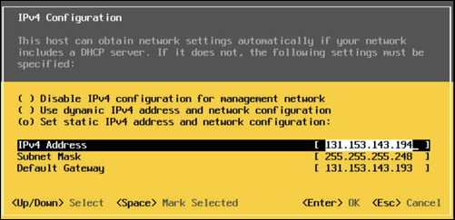 Changing the IPv4 configuration.