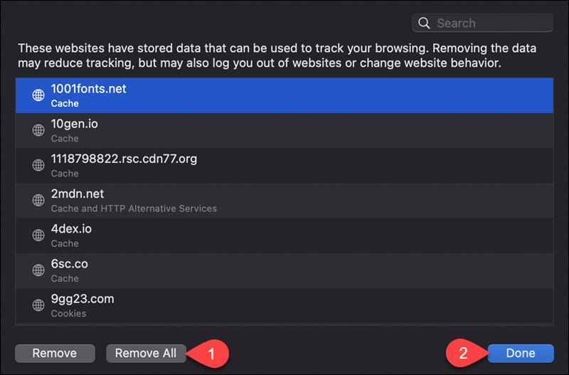 Clearing cookies and cache in Safari.