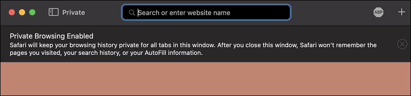 Browsing incognito in Safari.
