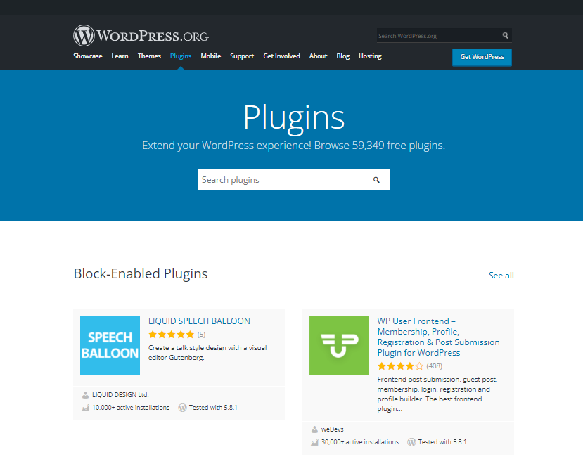 The official WordPress plugin directory.