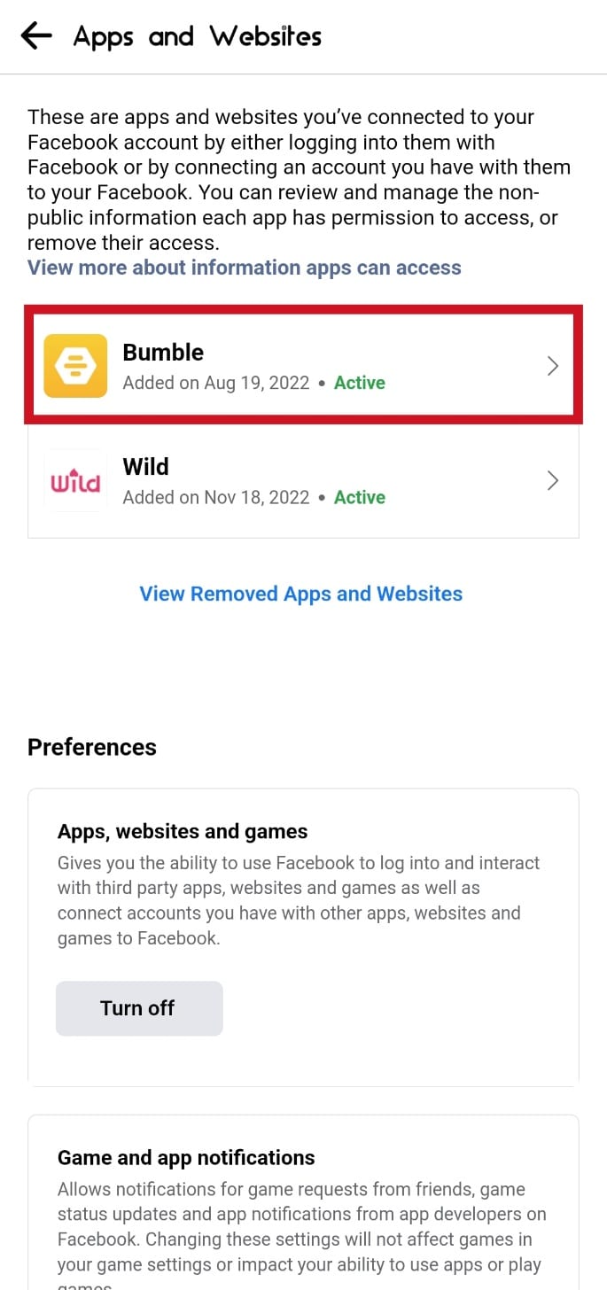 Tap on Bumble option