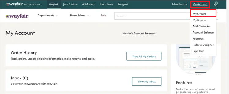 My Account - My Orders