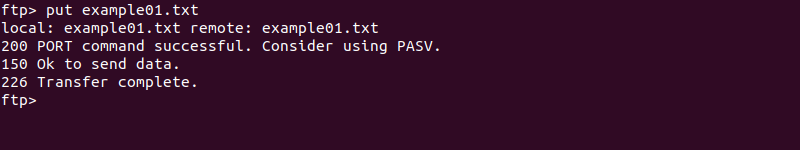 Transferring a file from the local machine to the remote system