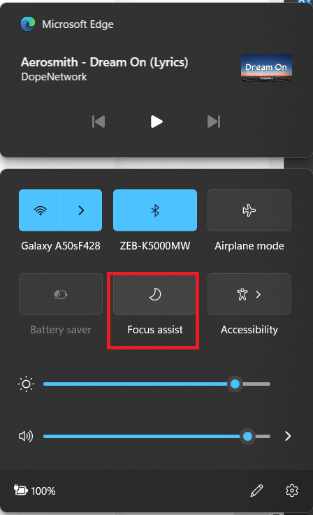 turn off the focus assistant