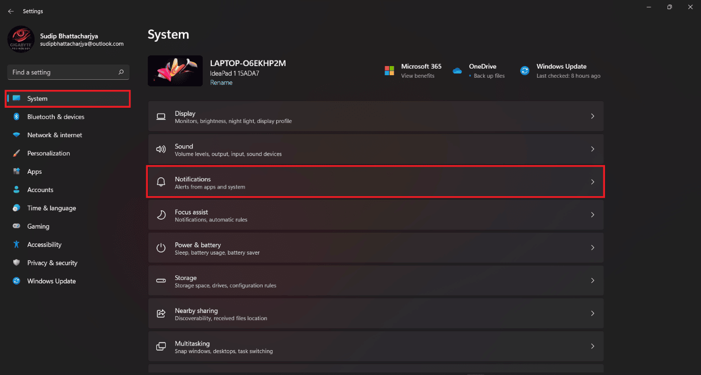 click on the Notification option. 9 Ways to Fix Snip and Sketch Not Working on Windows 10 and 11