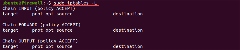 See the existing iptables rules.