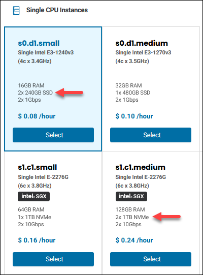 BMC server selection with two drives. 