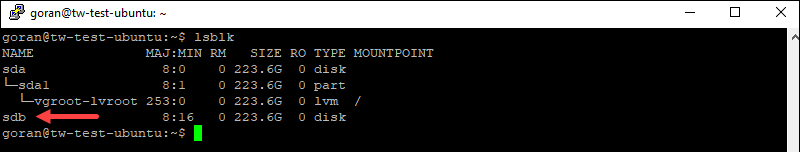 Lsblk command Ubuntu checking drive path