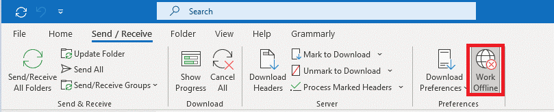 click on the Work Offline button to disable the feature. 14 Ways to Fix Outlook Disconnected Error