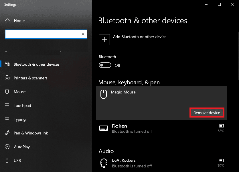 Re-Add Magic Mouse in Bluetooth Devices