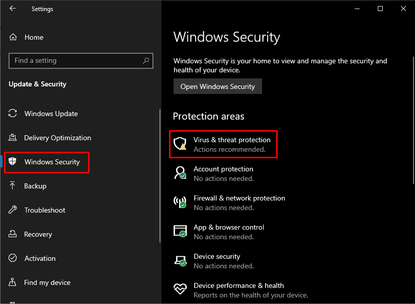 Click on Security & Update | How to Fix Magic Mouse 2 Not Connecting on Windows 10