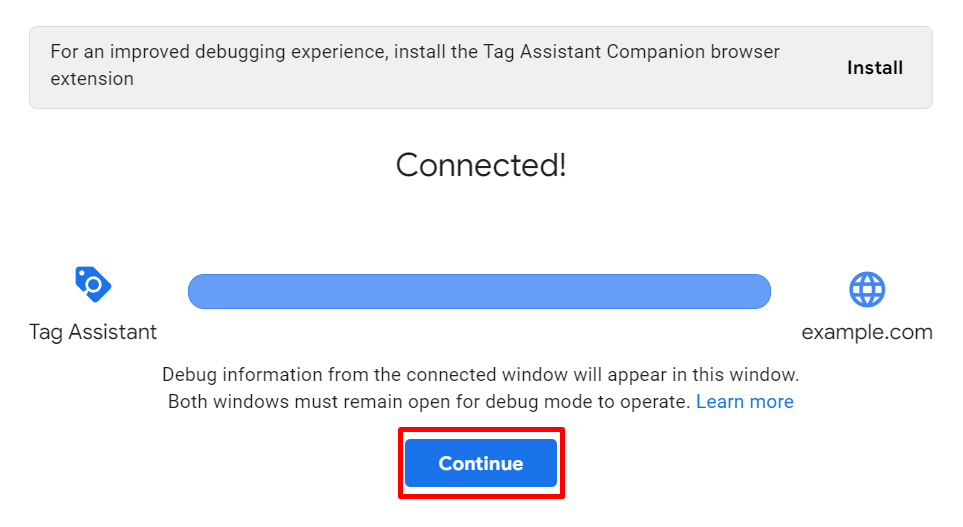 Click Continue to finish the preview