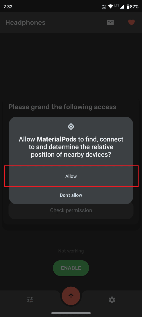 Tap on Allow