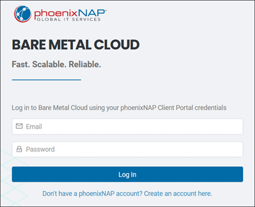 BMC portal login page