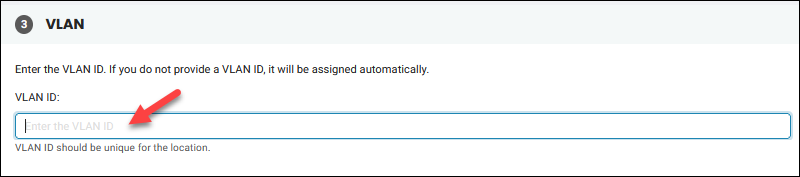 VLAN ID field in the BMC portal