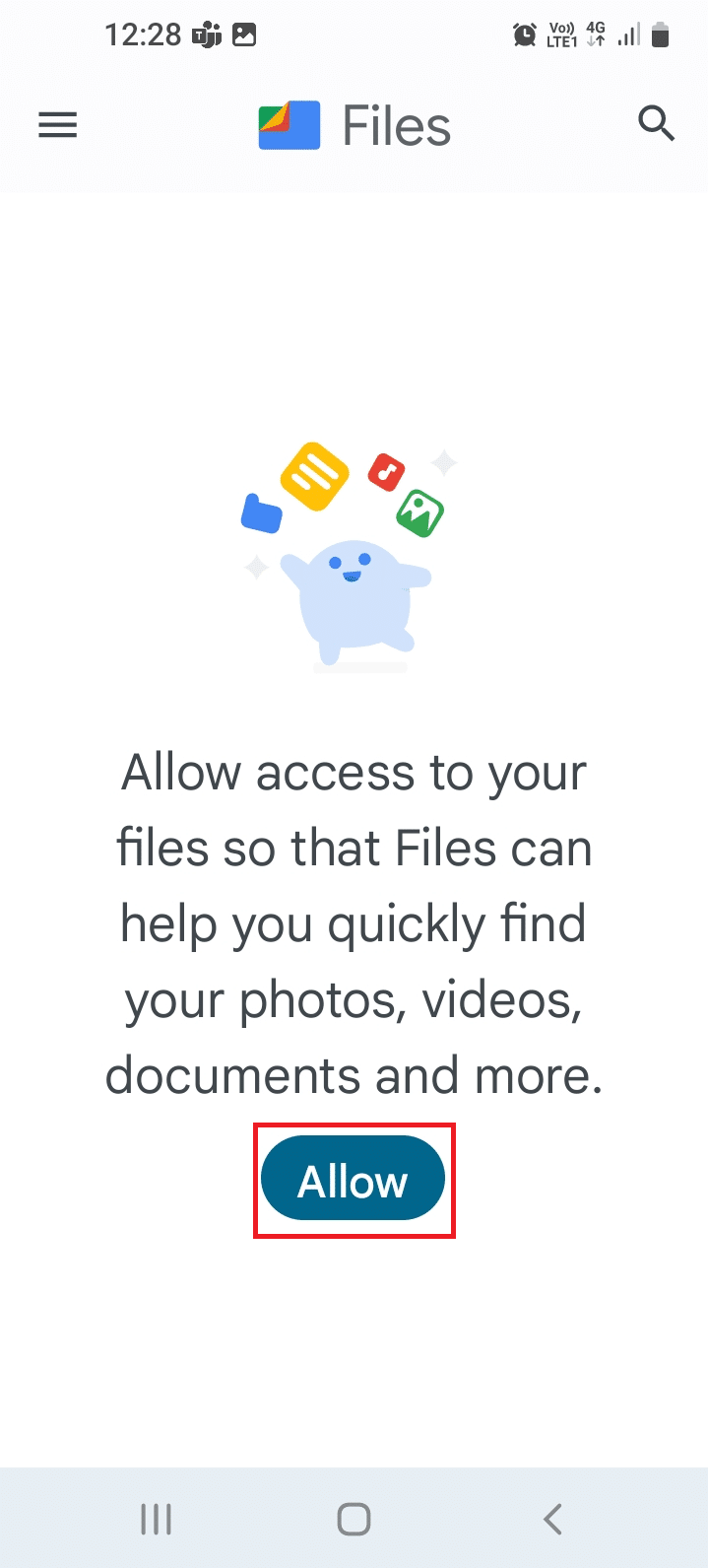 Tap on the Allow button