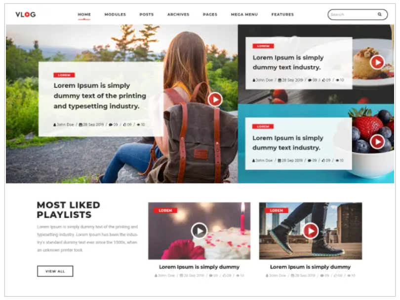 WordPress Vlogger Video Blog theme