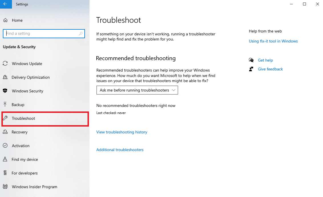 navigate to Troubleshoot. how to cool down laptop while gaming