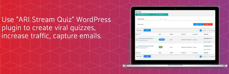 ARI Stream Quiz WordPress plugin banner
