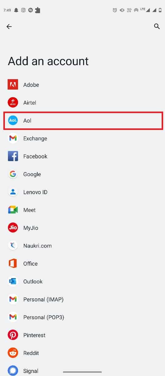 select AOL