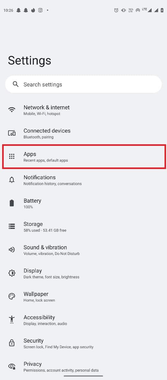 tap on Apps