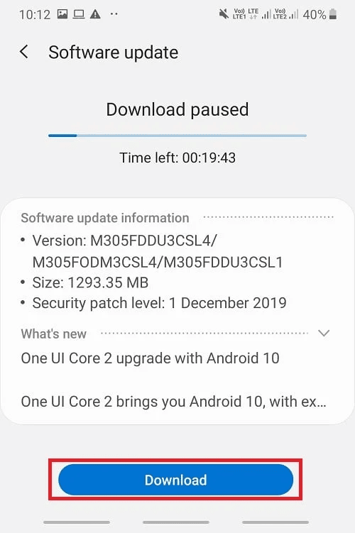 Update your Android Device | There was a problem with the server 400