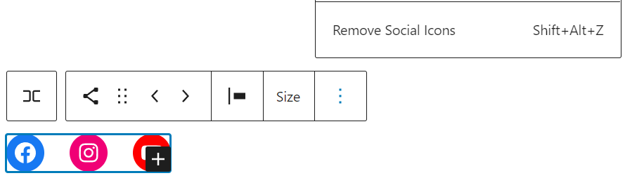 Remove social icons option in the social icons block
