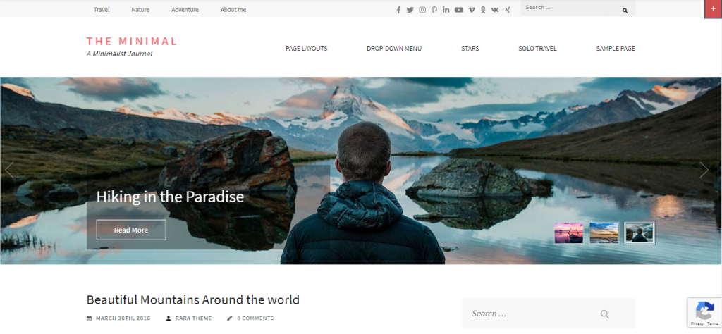 The Minimal Free WordPress Blog Theme