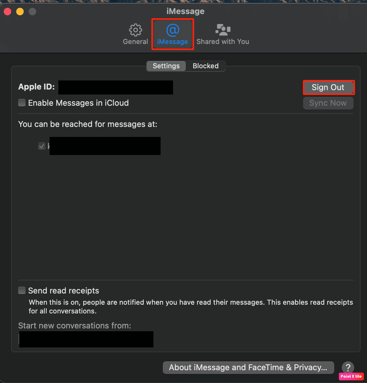 click on imessage then select sign out | How to Fix iMessages Not Syncing on Mac