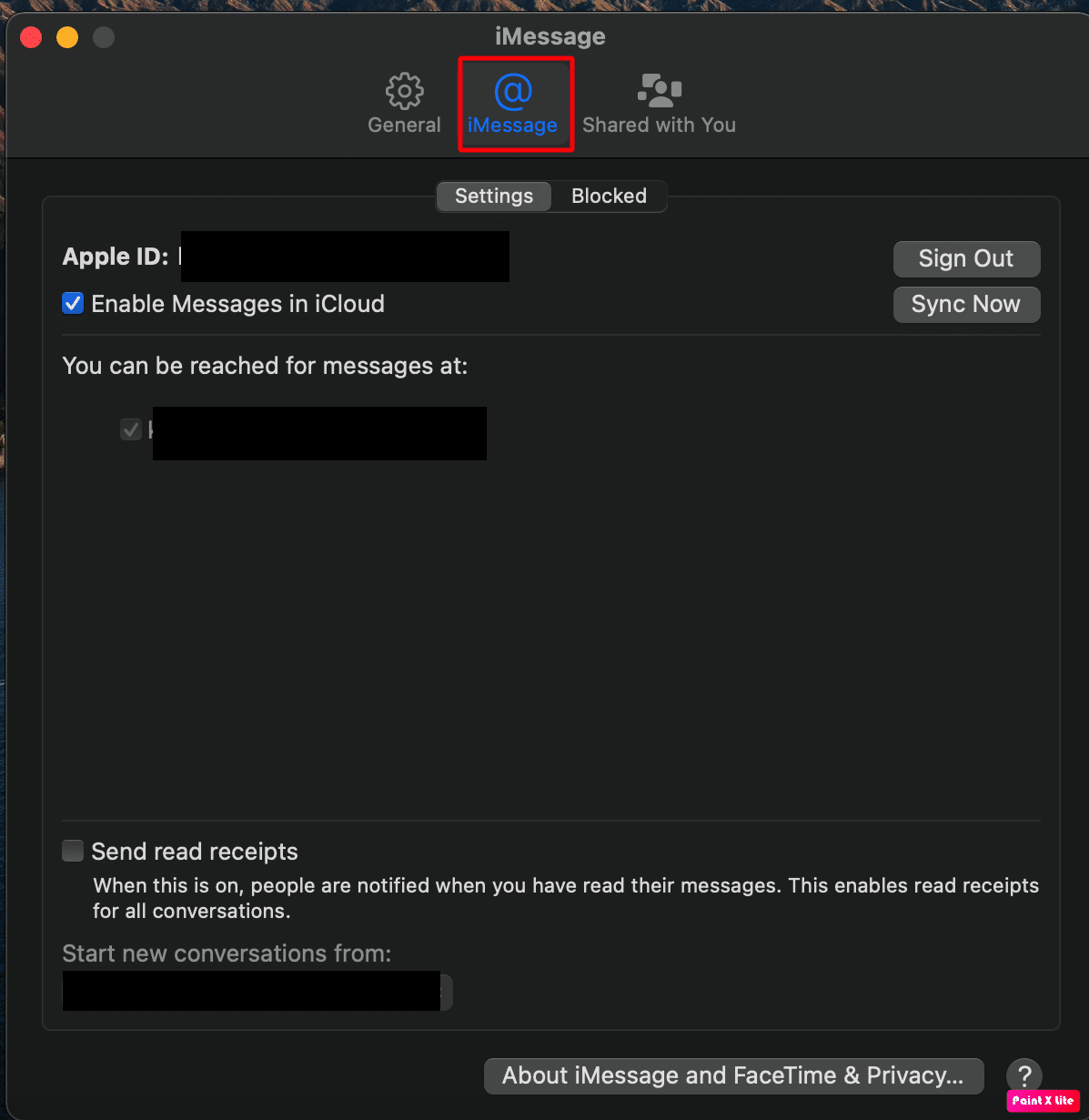 click on imessage option | How to Fix iMessages Not Syncing on Mac
