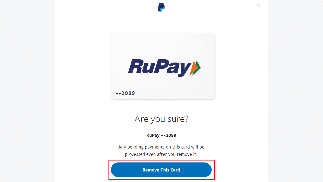 Click on Remove This Card