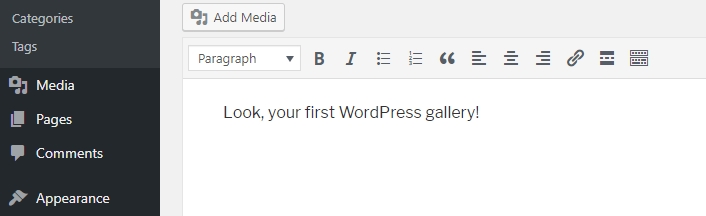 Adding new media to one of your posts.