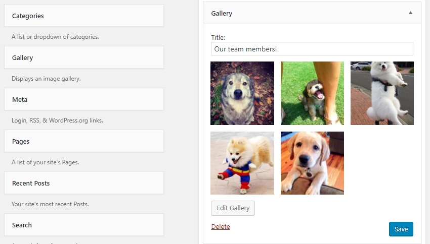 Considering your sidebar gallery widget.