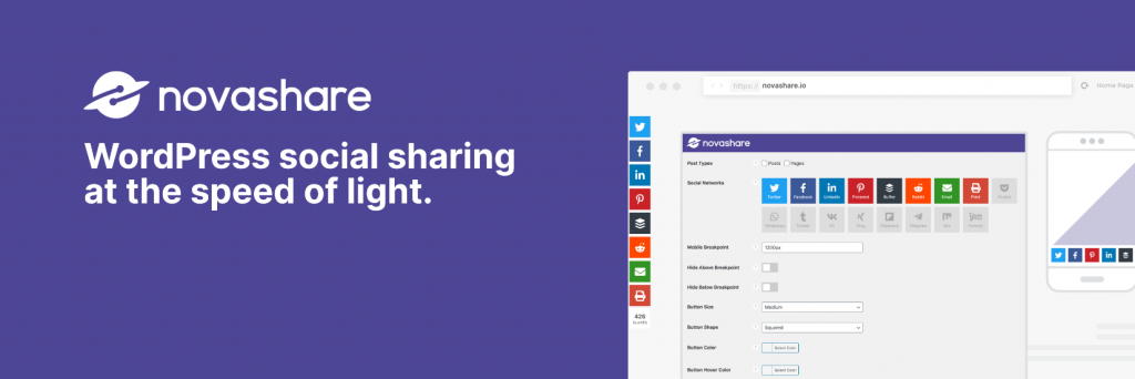 Novashare WordPress Social Media plugin