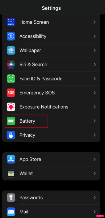 choose battery option
