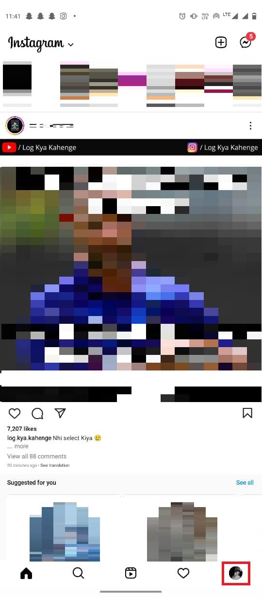 Tap on the profile icon