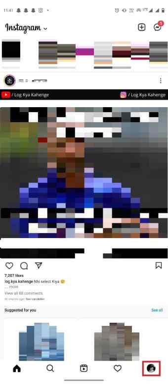 Tap on the profile icon