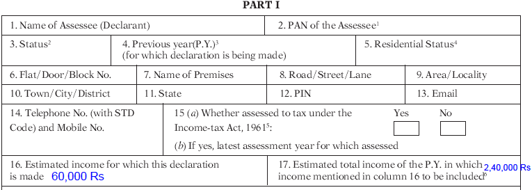 What is the estimated total income of P.Y in which income mentioned in column 16 to be included