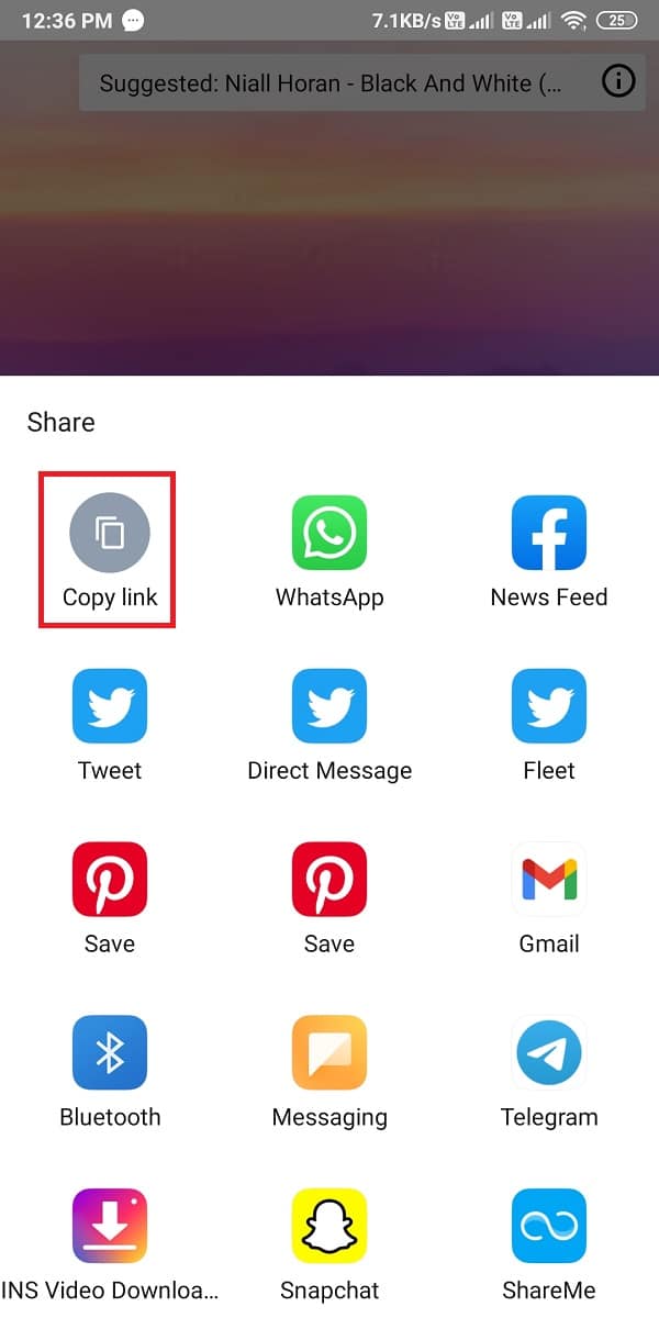 Click on the Copy link | How to Add Sound to TikTok