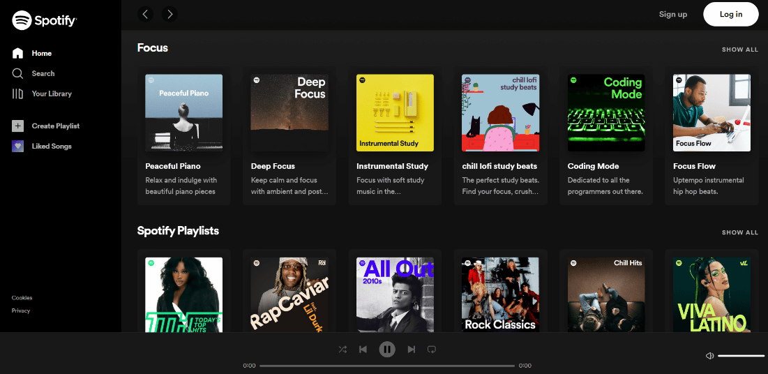 go to official spotify website 
