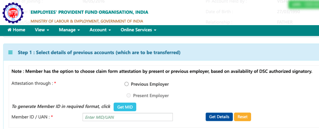 one member one epf account